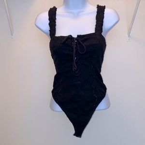 Free people black lace top bodysuit
